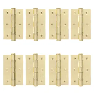 AFIT Satin Brass Door Hinges - 3 Inch / 76mm  Internal Fire Door Hinges - 4 Pairs