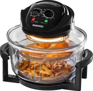 Daewoo Deluxe 17L 1300W Halogen Air Fryer With An Extension Ring- 60Min Timer With Self-Cleaning Function, Adjustable Temperature Control And 7