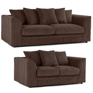 Luxor Jumbo Cord Chocolate 3 + 2 Fabric Sofa Suite