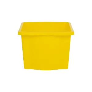 Wham 4x Stack & Store 30L Yellow Plastic Storage Boxes. Home, Office, Classroom, Playroom, Toys, Books. L45.5 x W35 x H25cm