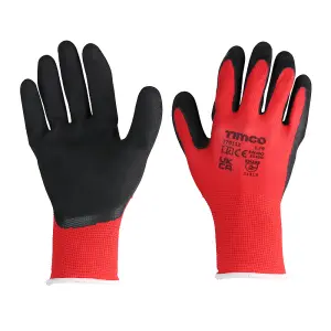 Timco - Toughlight Grip Gloves - Sandy Latex Coated Polyester - Multi Pack (Size Large - 12 Pieces)