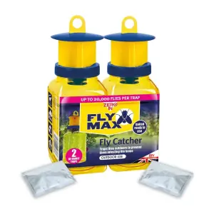 Fly Max Liquid Fly Traps & Bait Refills Outdoor Fly Max Catcher Baited Fly Trap