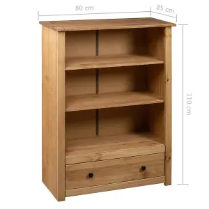 Berkfield Bookcase 80x35x110 cm Solid Pine Wood Panama Range