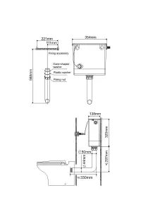 SunDaze Concealed WC Toilet Cistern with Compact Dual Flush Top Access