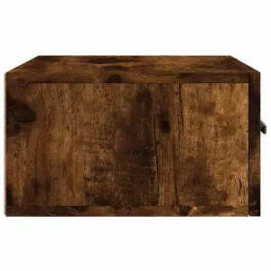 Berkfield Wall-mounted Bedside Cabinet Smoked Oak 35x35x20 cm