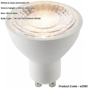 White & Clear 7W GU10 SMD LED Light Bulb - Non-dimmable Warm White - 680lm 3000k