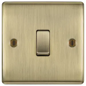 BG 20A Single 1 way Raised slim Screwed Intermediate switch Matt Brass effect