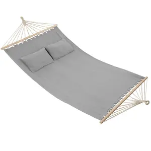 Hammock Eden - with support bars, for 2 people, durable fabric - light grey