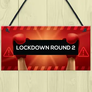 Lockdown Gift Round 2 Funny Bar Sign Garden Man Cave Garage Plaque Family Gift