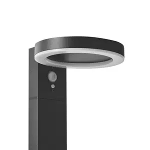 Solar Outdoor LED Bollard Lamp Black PARKERS