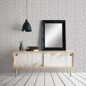 Galerie Small Prints Grey Mini Mod Floral Wallpaper Roll