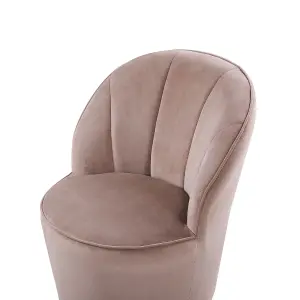 Beliani Glam Armchair ALBY Velvet Beige