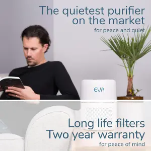 EVA Alto one, The Quietest Air Purifier 16dB, True HEPA, Active Carbon - 36m2