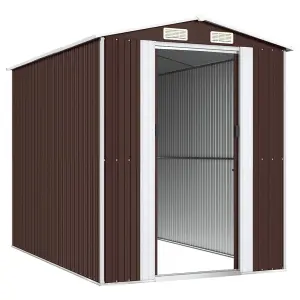 Berkfield Garden Shed Dark Brown 192x274x223 cm Galvanised Steel