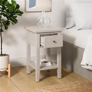 Dunelm Lynton 1 Drawer Small Bedside Table, Farmhouse, Lynton Natural