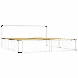 Berkfield Bed Frame White Metal 200x200 cm