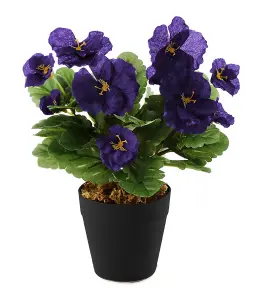 Best Artificial 30cm Lilac Pansy Plug Plant - Pot Not Included