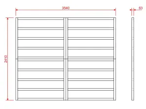 Wooden shed bases 12x8 (W-354cm x D-241cm), made of 38mm x 63mm