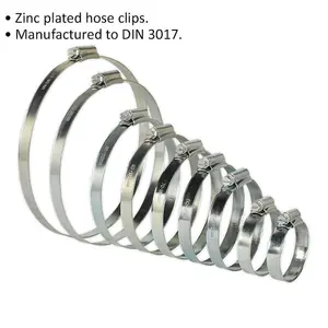 26 Pc Zinc Plated Hose Clip Assortment - 44 to 160mm - External Pressed Threads