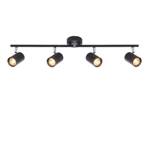 Luminosa Arezzo Ceiling Spotlight Bar 4 Light Matt Black Paint