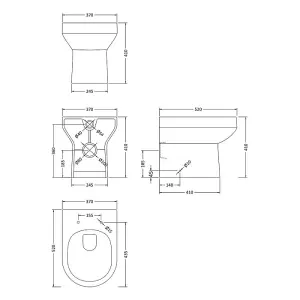 Dezine Grace Back To Wall Toilet with Soft Close Seat