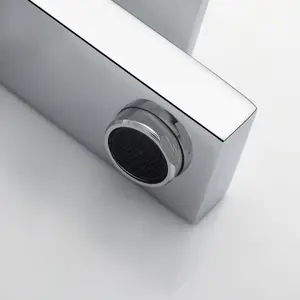 Nes Home Cube Square Single Lever Bathroom Basin Mono Mixer Chrome Tap With Free Waste