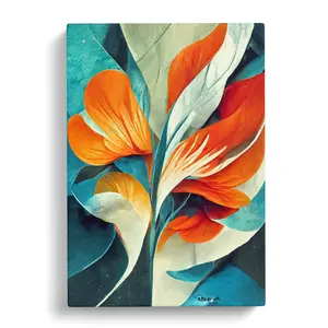 Abstract Floral No.4 - Wrapped Canvas Print 76cm H x 50cm W x 3cm D