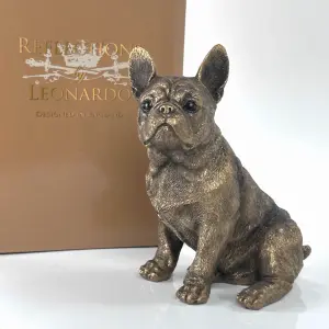 French Bulldog figurine from the Leonardo Reflections Bronzed range, gift boxed.