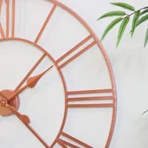 Melody Maison Extra Large Copper Metal Skeleton Clock 100cm x 100cm