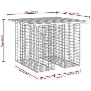 Berkfield Garden Bench Gabion Design 100x102x72 cm Impregnated Wood Pine