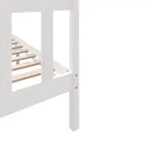 Berkfield Bed Frame White Solid Wood Pine 140x200 cm