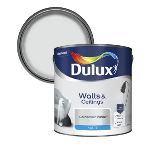 Dulux Natural hints Cornflower white Matt Emulsion paint, 2.5L