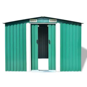 Berkfield Garden Storage Shed Green Metal 257x205x178 cm