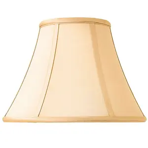 12" Inch Luxury Bowed Tapered Lamp Shade Traditional Honey Silk Fabric & White