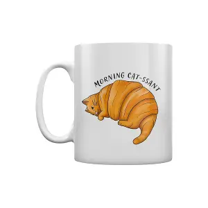 Grindstore Morning Cat-ssant Mug White/Black/Orange (One Size)