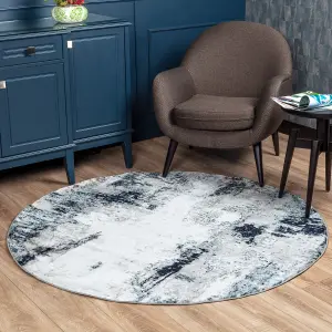 GIULIA Round Modern Abstract Area Rug 160 x 160 cm