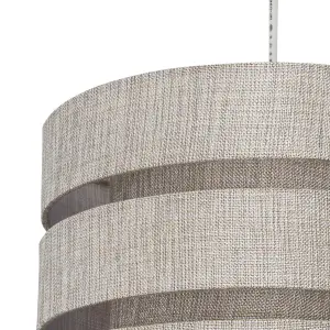 Inlight Ponte Light Grey Metallic effect Contemporary Trio Light shade (D)28cm