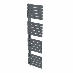 Rinse Bathrooms Designer Flat Panel Electric Heated Towel Rail Radiator Bathroom Ladder Radiators Prefilled Sand Grey 1800x500mm