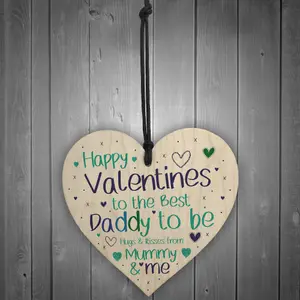 Happy Valentines To The Best Daddy To Be Wood Heart From Baby Gifts Keepsake