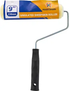 New 9" Sheepskin Roller Painting Tool Simulated 230mm Decorating Handle Brush