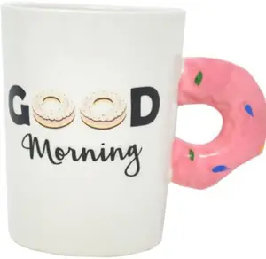 Good Morning Donut Mug Coffee Tea Hot Drinks Cup Xmas Gift Kitchen 3D Handle