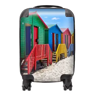 Beach Huts At Muizenberg Beach Suitcase - Mini Cabin