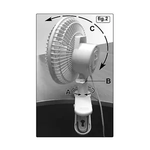 Sealey SCF8W 2-Speed Multi Positionable 8 Inch Clip-On Desk Table Fan Twin Pack