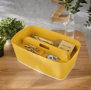 Leitz MyBox Cosy Storage Box with Organiser Tray Small in Warm Yellow