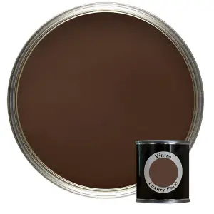 Vintro Luxury Matt Emulsion Dark Brown, Multi Surface Paint for Walls, Ceilings & Wood- 125ml (Ribwort)