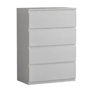 Vida Designs Denver White 4 Drawer Chest (H)960mm (W)700mm (D)400mm