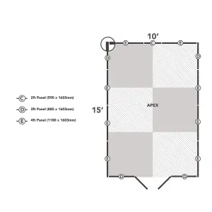 Forest Garden Overlap 10x15 ft Apex Wooden 2 door Shed with floor (Base included) - Assembly service included