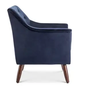 Velvet Navy Blue Franca Accent Chair