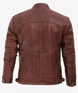 Real Brown Leather Jacket Mens - Genuine Mens Leather Jacket Distress In UK