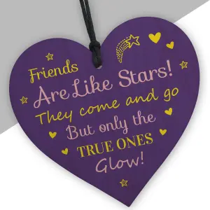 Red Ocean Friendship Plaque Friends Are Like Stars Best Friend Gift Wood Heart Sign Thank You Birthday